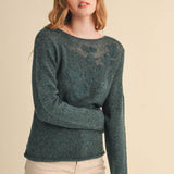 &MERCI - FLORAL EMBROIDERY LONG SLEEVE SWEATER MSW11376