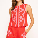 Strut & Bolt - Contrast Embroidery Vest Top