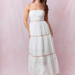 Multi Color Ric Rac Trim Detail Midi Dress