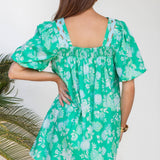 Strut & Bolt - Botanical Garden Ric-Rac Puff Sleeve Mini Dress