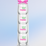 Fabuplates - Mahjong Stemless 4 ct Set Wine Glasses "It's About Bam Time"