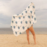 Boho-Eclectica - Women's Blue Palms - 100% Cotton Sarong