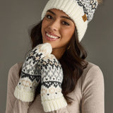 Panache Apparel Co. - Ivory, Gray & Tan Winter Pattern Mittens