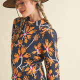&MERCI - FLORAL MOCK NECK SWEATER MSW11101