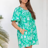 Strut & Bolt - Botanical Garden Ric-Rac Puff Sleeve Mini Dress