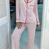 Rosa Clothing - Moonlite Valentine's Day red heart ribbon bow Pajamas set