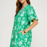 Strut & Bolt - Botanical Garden Ric-Rac Puff Sleeve Mini Dress