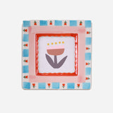 ChagoArt - Hand-painted Ceramic Photo Frame, Red Flowers