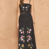 Strut & Bolt - Embroidered Floral Lace Detail Top Skirt Set