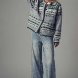 Urban Daizy - Nordic Pattern Button-Up Knit Cardigan