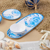 Certified International - Beach House Crab Oval Tray 15in x 6in with Dip Bowl 4.75in