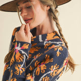 &MERCI - FLORAL MOCK NECK SWEATER MSW11101