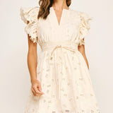 Strut & Bolt - Eyelet Cotton Lace Scallop Mini Dress
