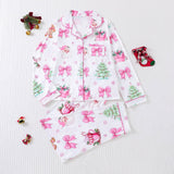 Rosa Clothing - Cozy & Soft Christmas Theme Print Long Pajama Set