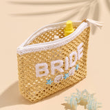Shiraleah - "BRIDE" SHELL ZIP POUCH,NATURAL