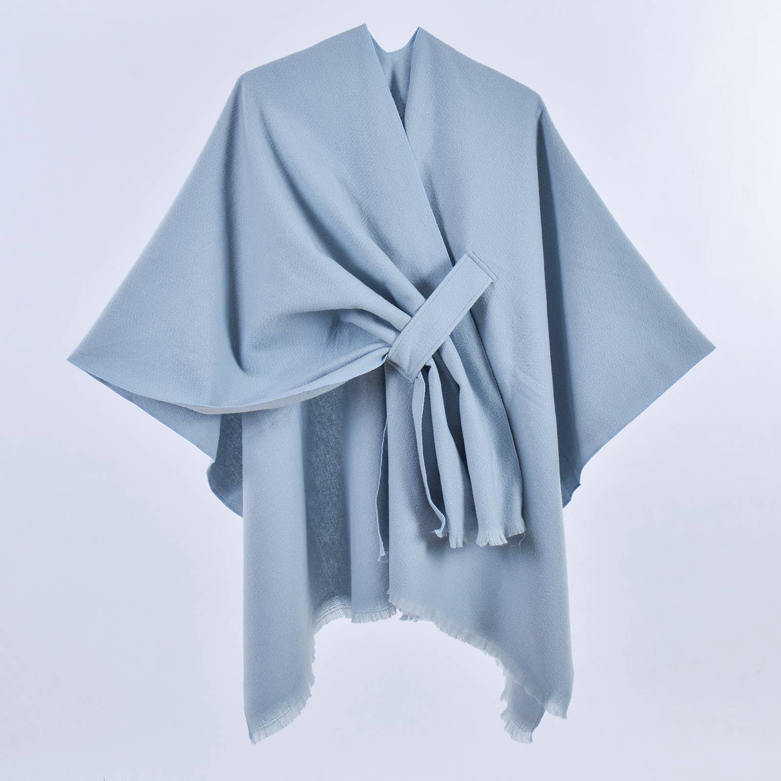 Rosa Clothing - Asymmetric Plian Thermal Shawl Ruana