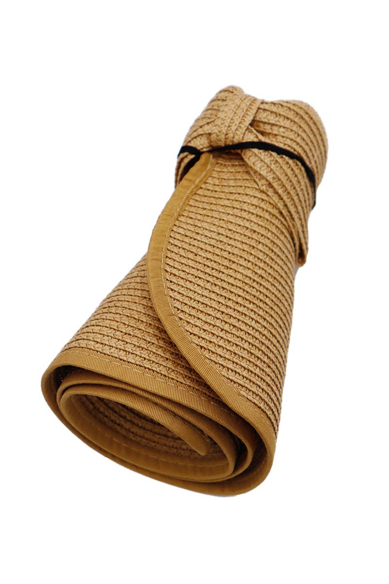 Pack and Go Paper Straw Wide Roll-Up Sun Hat