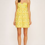 Strut & Bolt - Top Stitch Bustier Floral Print Mini Dress
