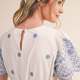 &MERCI - FLORAL EMBROIDERY TIERED MIDI DRESS MDR4566