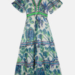 Piti Cuiti - OCEAN PEARL LONG DRESS WITH SHORT SLEEVES
