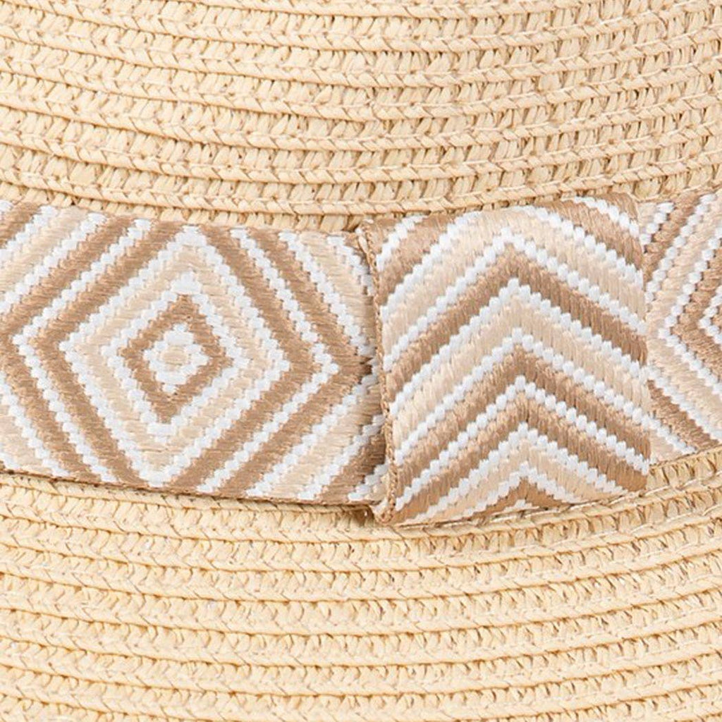 3AM BY H&D ACCESSORIES - TRIBAL AZTEC PATTERN STRAW SUN HAT.