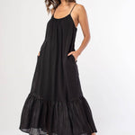 Lovestitch - Striped Scoop Neck Ruffle Hem Maxi Dress