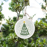 Rustic Marlin - Joy Love Peace Holiday Season Wishes Bulb Ornament