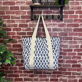 Anju Jewelry - Handcrafted Canvas Bag with Block-Printed Captivating Blooms