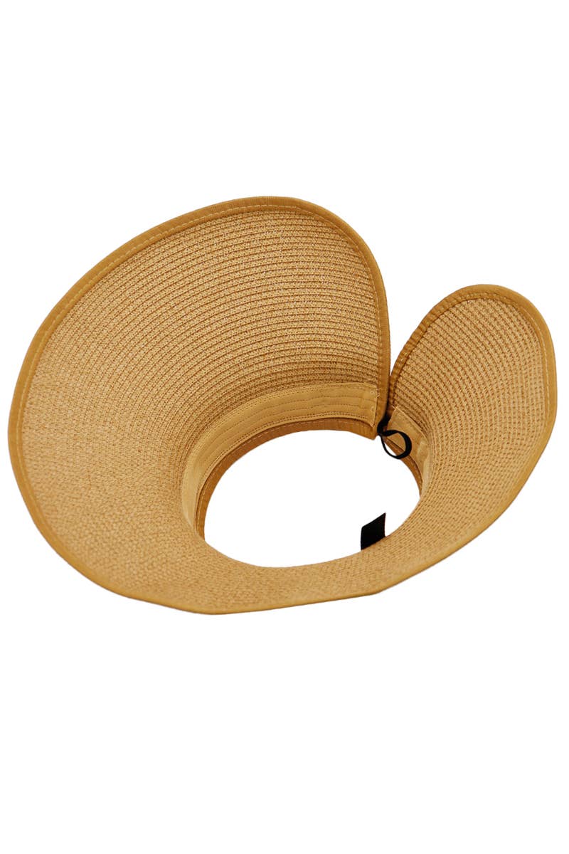 Pack and Go Paper Straw Wide Roll-Up Sun Hat