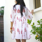 Dolma - Raya Block Printed Mini Dress Red Olive