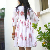 Dolma - Raya Block Printed Mini Dress Red Olive