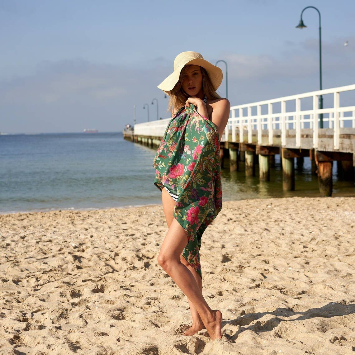 Boho-Eclectica - 'Seashore Florals' - 100% Cotton Sarong