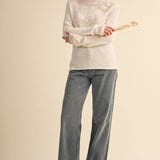&MERCI - FLORAL EMBROIDERY LONG SLEEVE SWEATER MSW11376