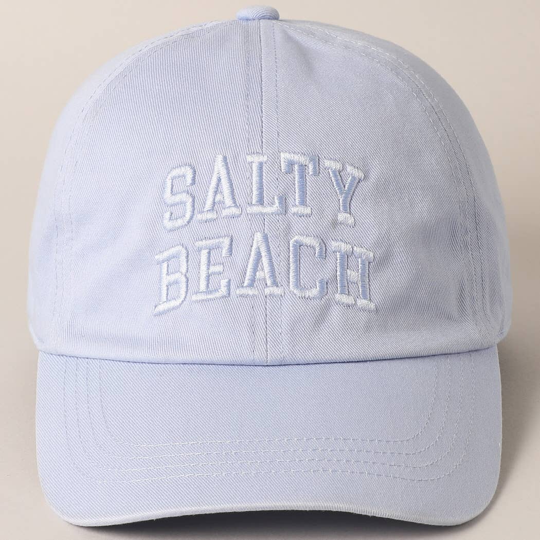 Fashion City - Salty Beach Text Embroidery Baseball Cap