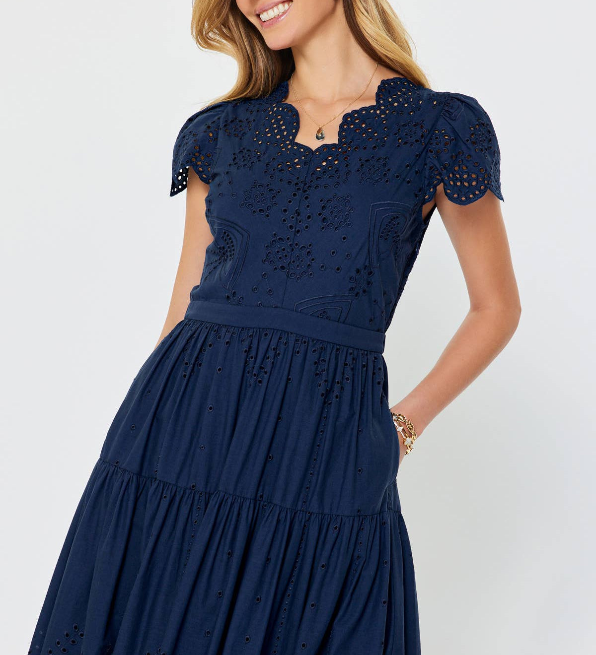 Current Air - Eyelet Embroidered Maxi Dress