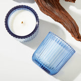 Hillhouse Naturals/Field+Fleur - Blue Seaside 1 Wick Colored Glass Candle 8oz. Ctn. 6