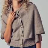 Urban Daizy - Wool Blend Button-Front Sweater Cape