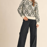&MERCI - FLORAL PATTERN KNIT SWEATER MSW11095
