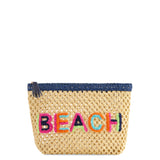 Shiraleah - "BEACH" STRAW ZIP POUCH,NATURAL