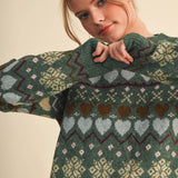 &MERCI - GEOMETRIC HEART DESIGN SWEATER PULLOVER MSW11478