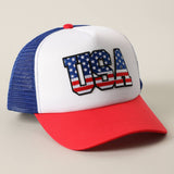 Fashion City - USA Flag Patch Mesh Trucker Hat