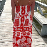 Rosa Clothing - Resort Style Sea Creature Print Slip Dress