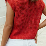 1 the Woman - 4th of July Flag  Short Sleeve Graphic Sweater Top