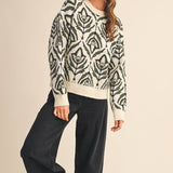 &MERCI - FLORAL PATTERN KNIT SWEATER MSW11095