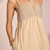 Strut & Bolt - Top Stitch Bustier Linen Midi Dress