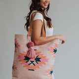 Panache Apparel Co. - Pink, Teal & Orange Aztec Tote