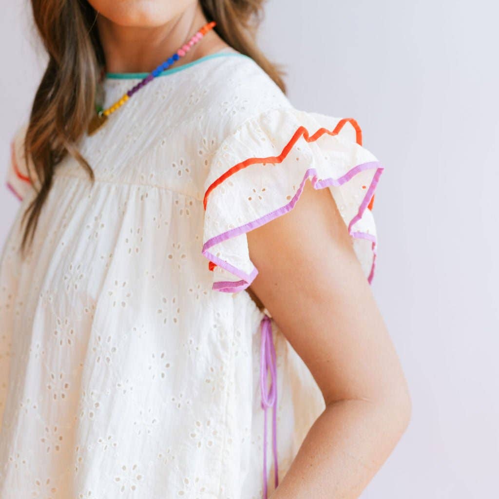 Sunshine Tienda - Ivory Eyelet Lottie Top