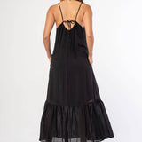 Lovestitch - Striped Scoop Neck Ruffle Hem Maxi Dress
