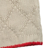 Rosa Clothing - Contrast Trim Fish Pattern Crewneck Knit Sweater