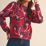 &MERCI - FLORAL MOCK NECK SWEATER MSW11101
